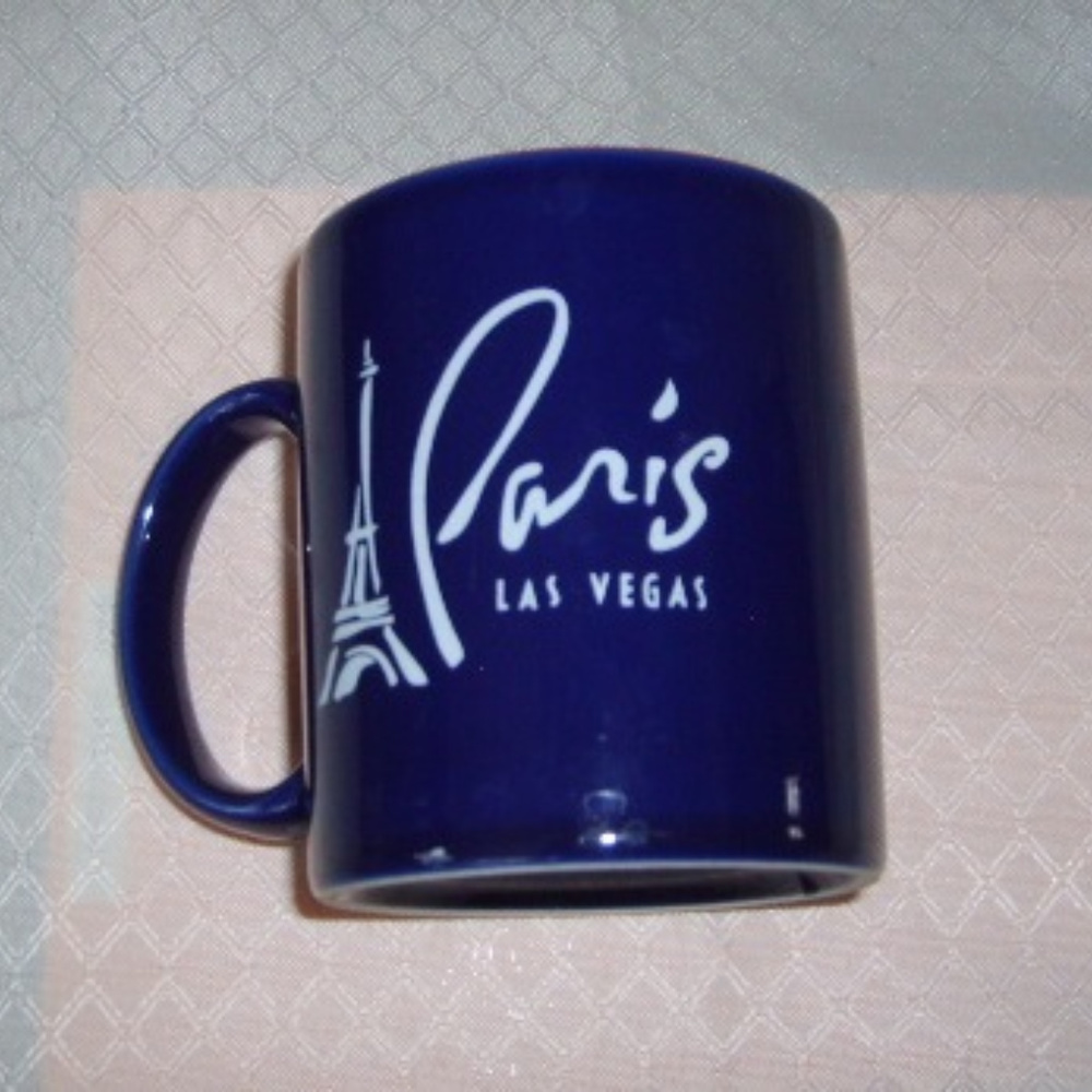 Mug Paris Las Vegas Ceramic Navy Blue/Red Rim - Picture 3 of 4